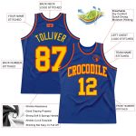 Authentic Custom Royal Gold-Orange Basketball Jersey - Throwback Style Jersey Custom Royal Gold-Orange Authentic Throwback