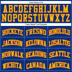Authentic Custom Royal Gold-Orange Basketball Jersey - Throwback Style Jersey Custom Royal Gold-Orange Authentic Throwback