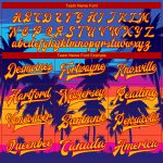 Royal Gold-Red Hawaii Palm Trees 3D Pattern Bomber Varsity Letterman Jacket, Custom Design Custom Royal Gold-Red Hawaii Palm