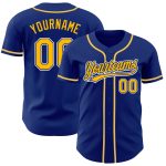 Royal Gold-White Custom Authentic Baseball Jersey Style 9934 for Men and Women Custom Royal Gold-White Authentic Baseball