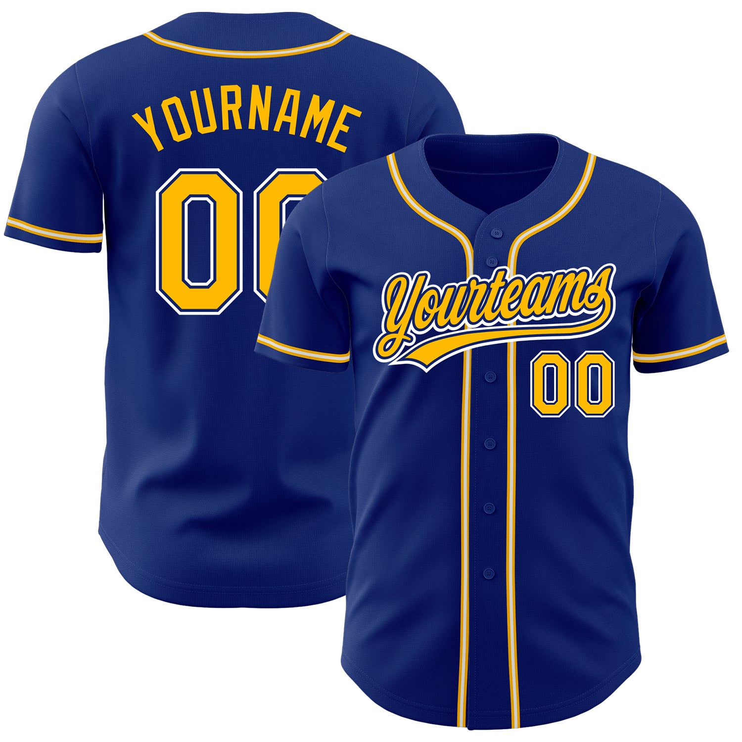 Royal Gold-White Custom Authentic Baseball Jersey Style 9934 for Men and Women Custom Royal Gold-White Authentic Baseball