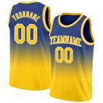 Custom Royal Gold-White Basketball Jersey - Authentic Fade Design for Fashion Custom Royal Gold-White Authentic Fade Fashion