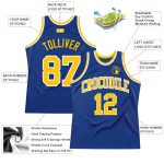 Custom Royal Gold White Basketball Jersey - Authentic Throwback Design Custom Royal Gold-White Authentic Throwback Basketball