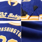 Royal Gold White Varsity Letterman Bomber Jacket Custom Full-Snap Design Custom Royal Gold-White Bomber Full-Snap Varsity