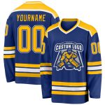 Custom Gold-White Hockey Jersey - Personalized Royal Design for Players Custom Royal Gold-White Hockey Jersey