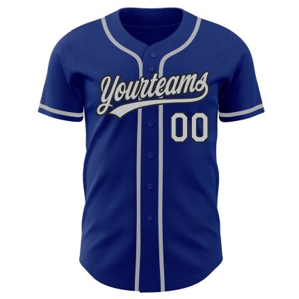 Custom Authentic Baseball Jersey - Royal Gray Black Design for Personalization Custom Royal Gray-Black Authentic Baseball