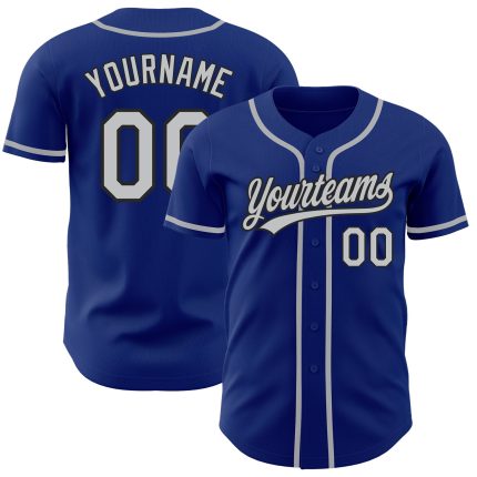 Custom Authentic Baseball Jersey - Royal Gray Black Design for Personalization Custom Royal Gray-Black Authentic Baseball