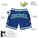 Custom Royal Green White Authentic Throwback Basketball Shorts for Men Custom Royal Kelly Green-White Authentic Throwback