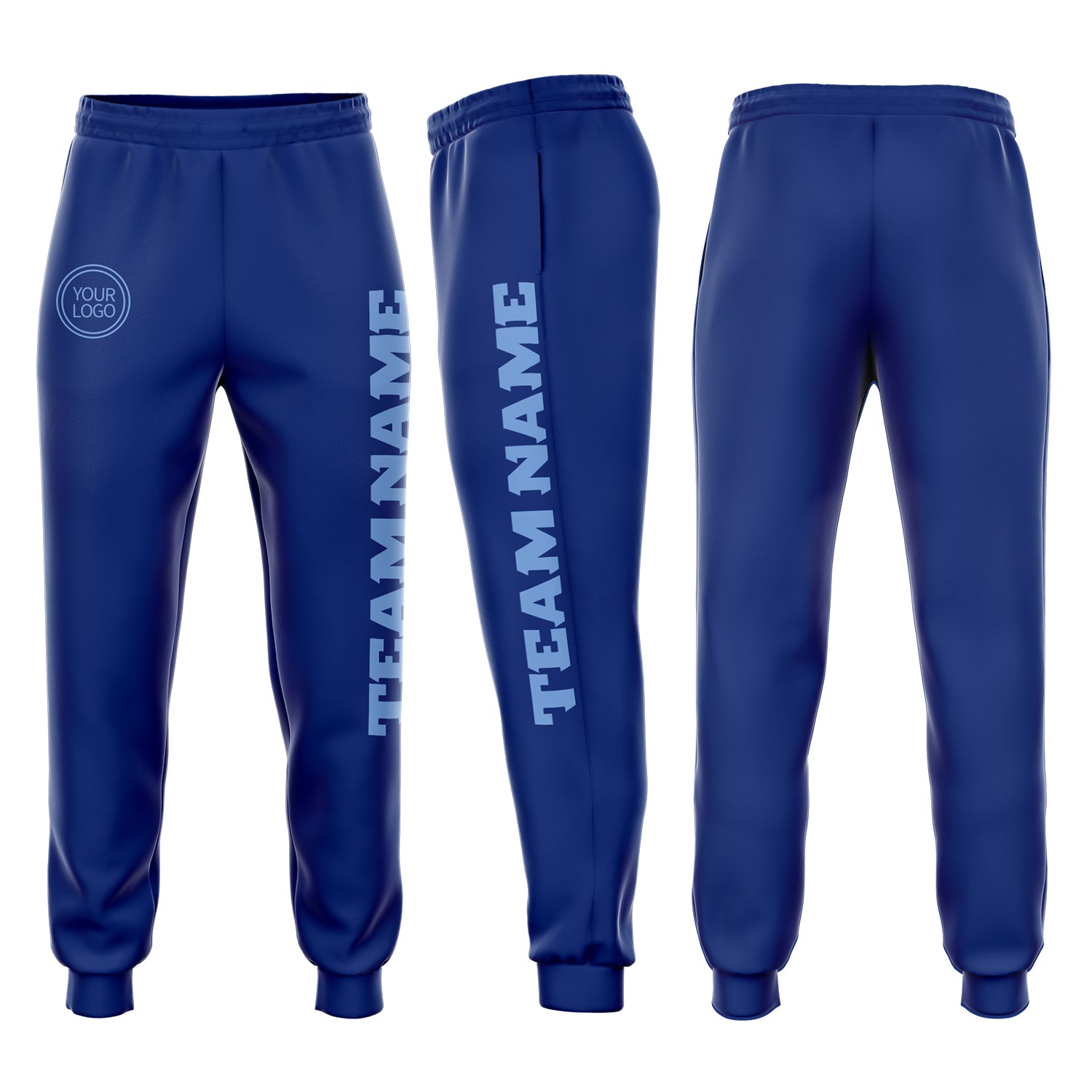 Custom Royal Light Blue Fleece Jogger Sweatpants Royal Light Blue Fleece Joggers for Men and Women, Custom Design Comfortable Sweatpants Custom Royal Light Blue Fleece Jogger