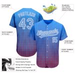 Light Blue Red 3D Pattern Authentic Baseball Jersey - Custom Design Custom Royal Light Blue-Red 3D Pattern Design Authentic