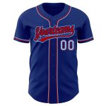 Custom Light Blue-Red Authentic Baseball Jersey - Personalized Team Apparel Custom Royal Light Blue-Red Authentic Baseball