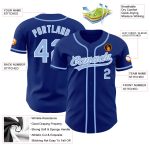 Light Blue White Custom Authentic Baseball Jersey - Royal Design Custom Royal Light Blue-White Authentic Baseball Jersey