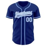 Light Blue White Custom Authentic Baseball Jersey - Royal Design Custom Royal Light Blue-White Authentic Baseball Jersey