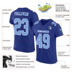 Custom Light Blue White Mesh Authentic Football Jersey - Custom Football Apparel Custom Royal Light Blue-White Mesh Authentic