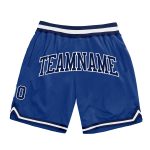 Royal Navy White Basketball Shorts Authentic Throwback Custom Design Custom Royal Navy-White Authentic Throwback Basketball