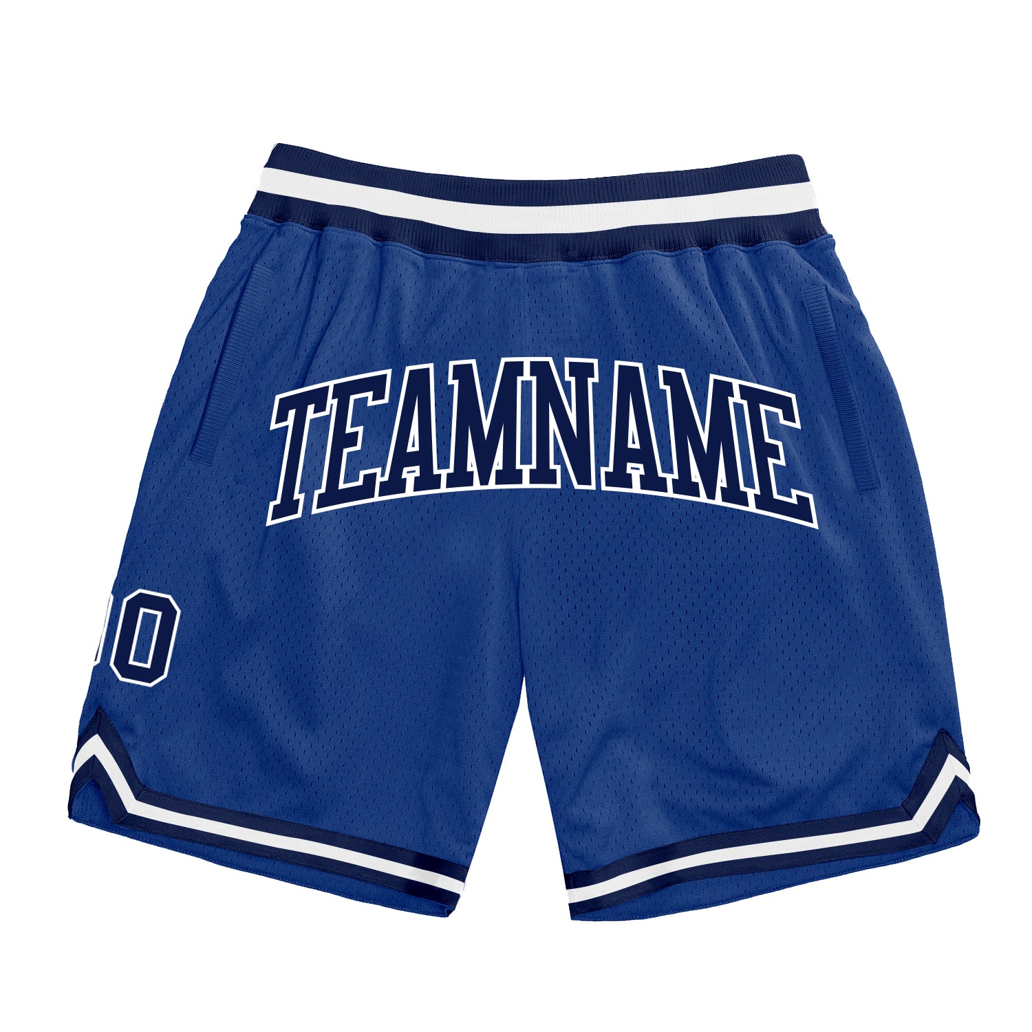 Royal Navy White Basketball Shorts Authentic Throwback Custom Design Custom Royal Navy-White Authentic Throwback Basketball