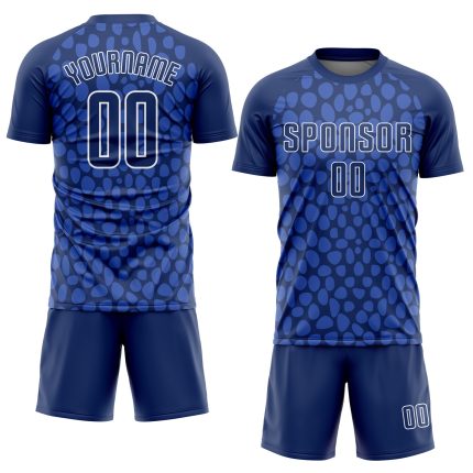 Royal Navy Custom Soccer Jersey White Sublimation Uniform for Teams Custom Royal Navy White Sublimation Soccer Uniform Jersey