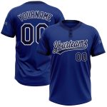 Custom Unisex Softball Jersey - Royal Navy and White Two-Button Design Custom Royal Navy-White Two-Button Unisex Softball