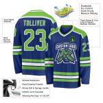 Neon Green White Custom Hockey Jersey | Personalized Sports Apparel Custom Royal Neon Green-White Hockey Jersey