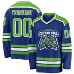 Neon Green White Custom Hockey Jersey | Personalized Sports Apparel Custom Royal Neon Green-White Hockey Jersey