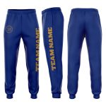 Custom Royal Old Gold Jogger Sweatpants - Fleece Material, Comfortable Fit, Perfect for Casual Wear Custom Royal Old Gold