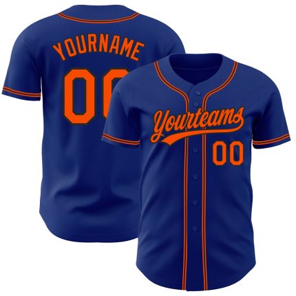 Custom Orange Black Baseball Jersey - Authentic Personalized Team Apparel Custom Royal Orange-Black Authentic Baseball Jersey
