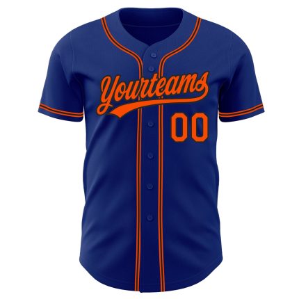 Custom Orange Black Baseball Jersey - Authentic Personalized Team Apparel Custom Royal Orange-Black Authentic Baseball Jersey
