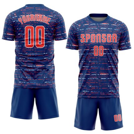 Royal Orange White Soccer Jersey Custom Sublimation Uniform for Teams Custom Royal Orange-White Sublimation Soccer Uniform