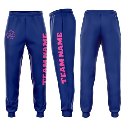 Royal Pink Fleece Sweatpants for Women - Custom Jogger Style Comfort Pants Custom Royal Pink Fleece Jogger Sweatpants