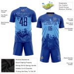 Custom Pink Blue Soccer Jersey - Personalized Sublimation Uniform Custom Royal Pink-Light Blue Sublimation Soccer Uniform