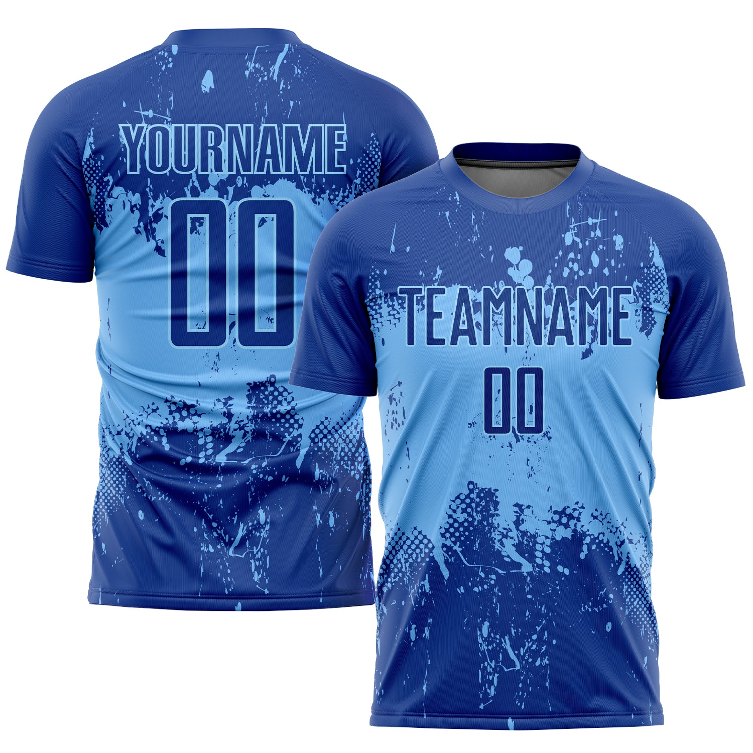 Custom Pink Blue Soccer Jersey - Personalized Sublimation Uniform Custom Royal Pink-Light Blue Sublimation Soccer Uniform