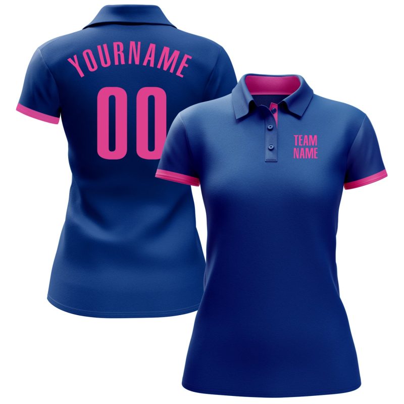 Custom Royal Pink Golf Polo Shirt for Performance on the Course Custom Royal Pink Performance Golf Polo Shirt