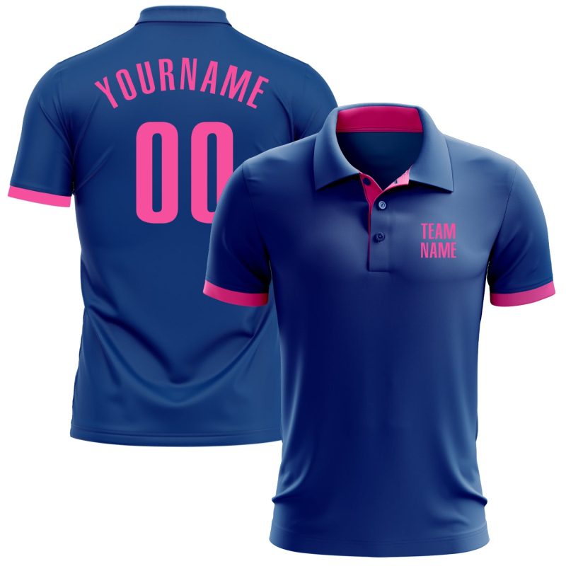 Custom Royal Pink Golf Polo Shirt for Performance on the Course Custom Royal Pink Performance Golf Polo Shirt