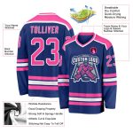 Custom Pink White Hockey Jersey - Personalized Royal Sportswear for Team or Individual Use Custom Royal Pink-White Hockey