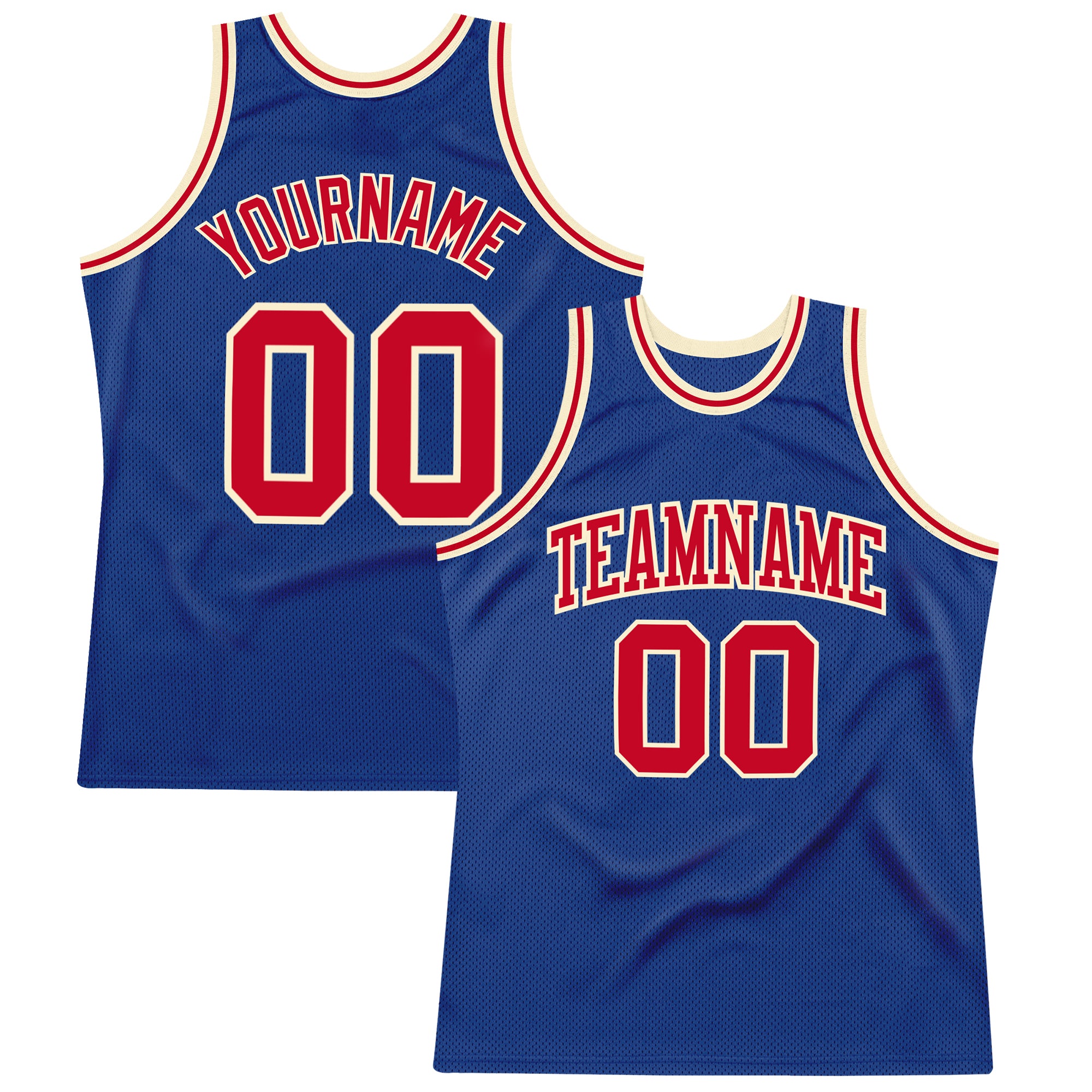 Custom Royal Red-Cream Authentic Throwback Basketball Jersey Authentic Custom Royal Red-Cream Basketball Jersey - Throwback Style Custom Royal Red-Cream Authentic Throwback Basketball