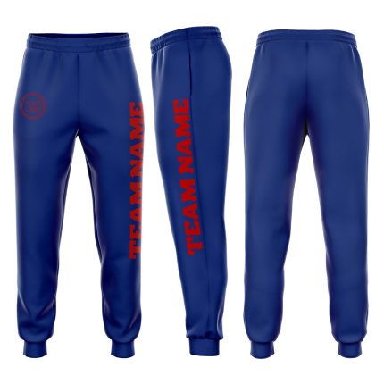Custom Royal Red Sweatpants for Men | Fleece Jogger Style Custom Royal Red Fleece Jogger Sweatpants
