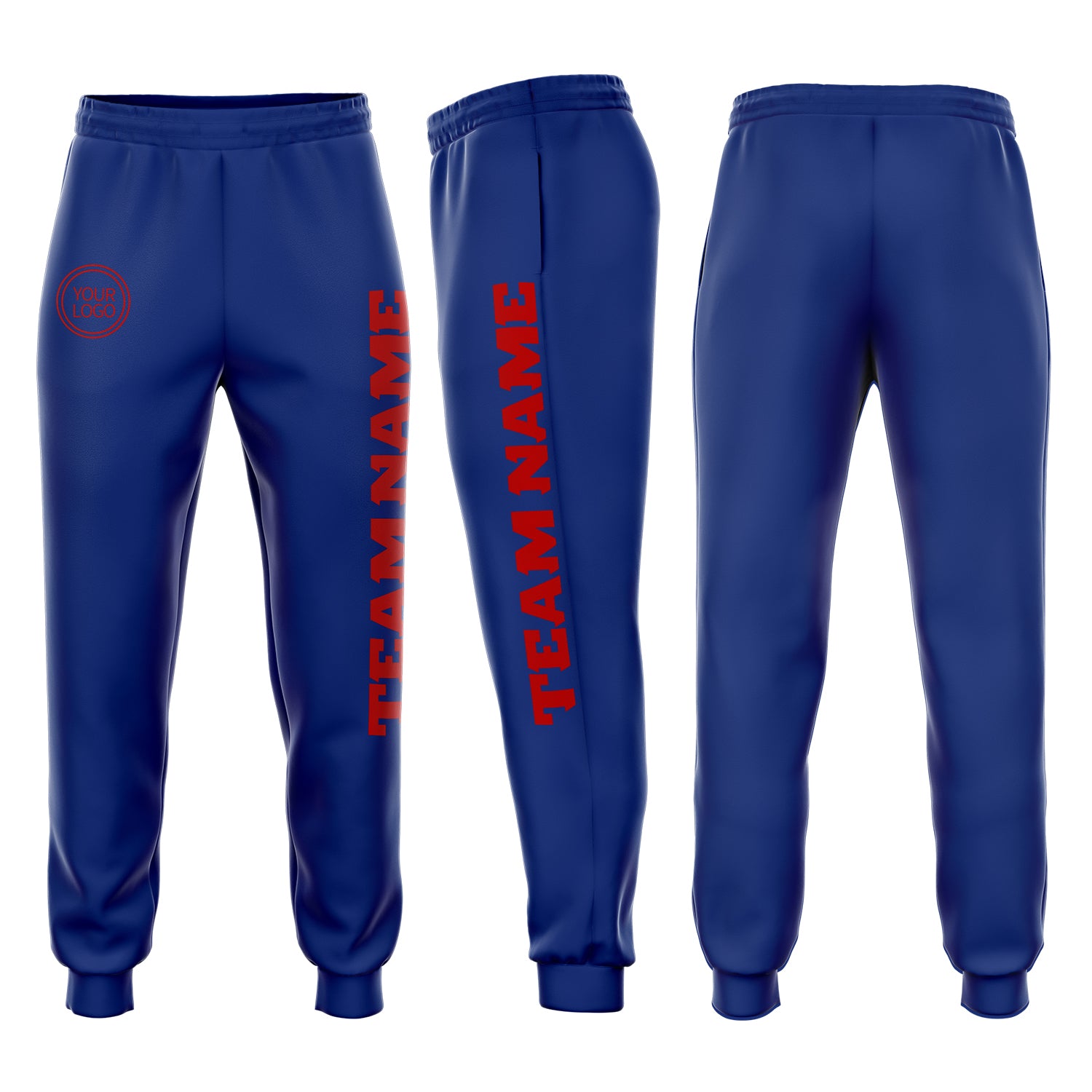 Custom Royal Red Sweatpants for Men | Fleece Jogger Style Custom Royal Red Fleece Jogger Sweatpants