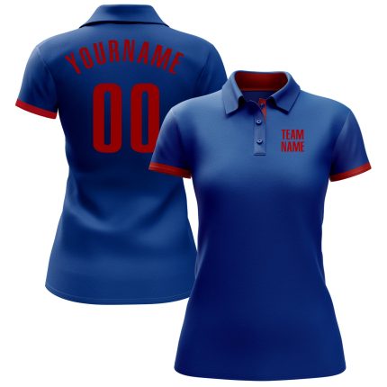 Custom Royal Red Golf Polo Shirt for Performance Wear - Men's Sports Apparel Custom Royal Red Performance Golf Polo Shirt