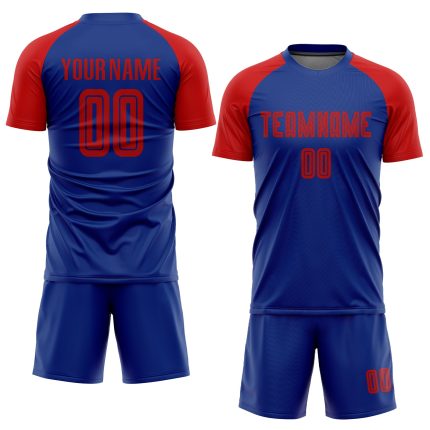 Royal Red Custom Soccer Jersey for Sublimation Uniforms Custom Royal Red Sublimation Soccer Uniform Jersey