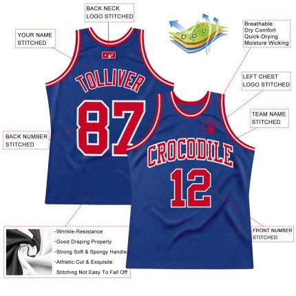 Authentic Throwback Basketball Jersey - Custom Royal Red-White Edition Custom Royal Red-White Authentic Throwback Basketball