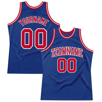 Authentic Throwback Basketball Jersey - Custom Royal Red-White Edition Custom Royal Red-White Authentic Throwback Basketball