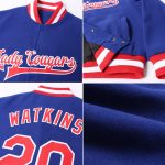Custom Royal Red White Varsity Bomber Jacket Full-Snap Letterman Style Custom Royal Red-White Bomber Full-Snap Varsity Letterman