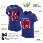 Custom Royal Red-White Mesh Football Jersey - Authentic Team Apparel Custom Royal Red-White Mesh Authentic Football Jersey