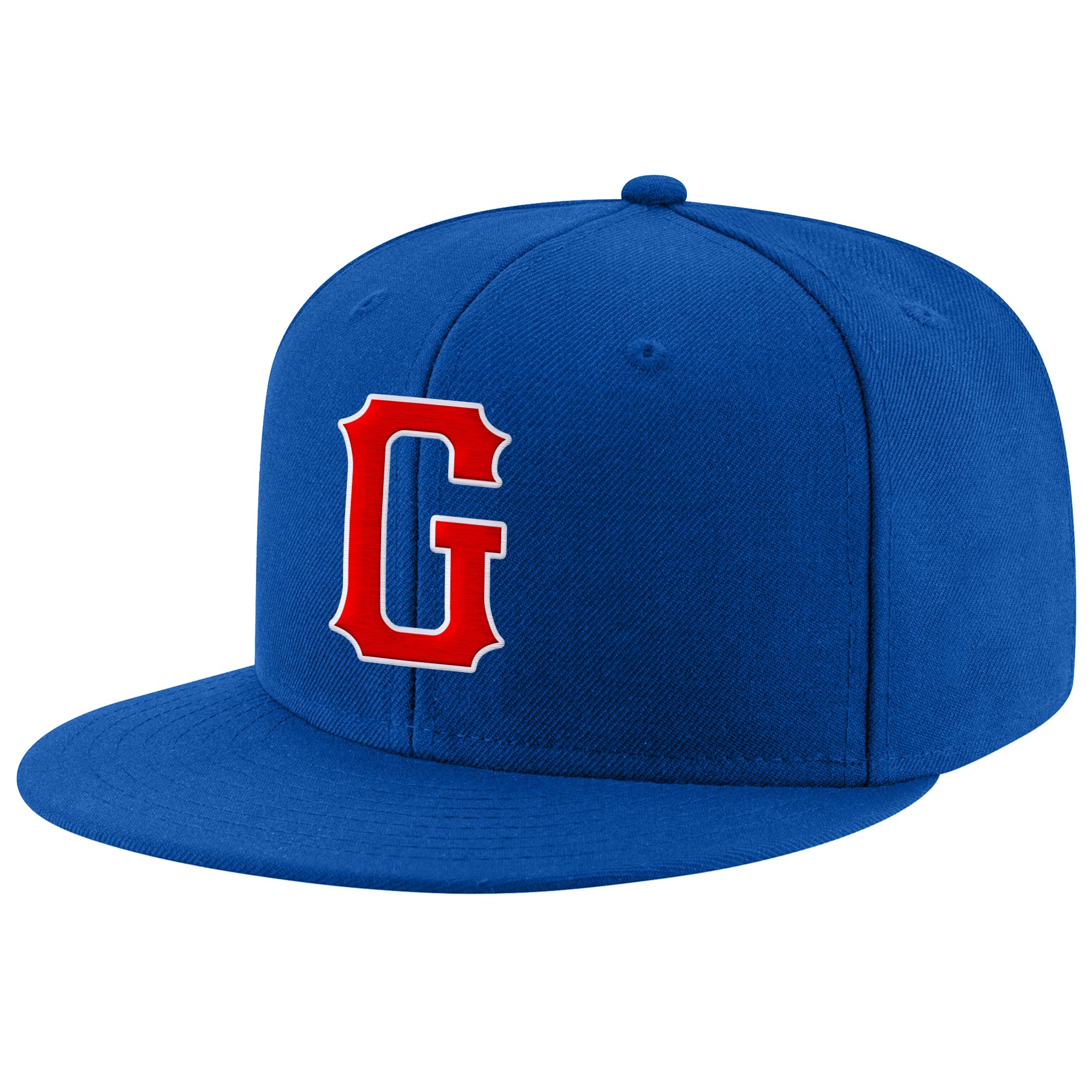 Custom Royal Red-White Stitched Adjustable Snapback Hat-Discount Custom Red White Snapback Hat Adjustable with Stitched Design for Discounts Custom Royal Red-White Stitched Adjustable Snapback