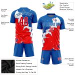 Royal Red White Sublimation Soccer Jersey - Customizable Team Uniform Custom Royal Red-White Sublimation Soccer Uniform Jersey