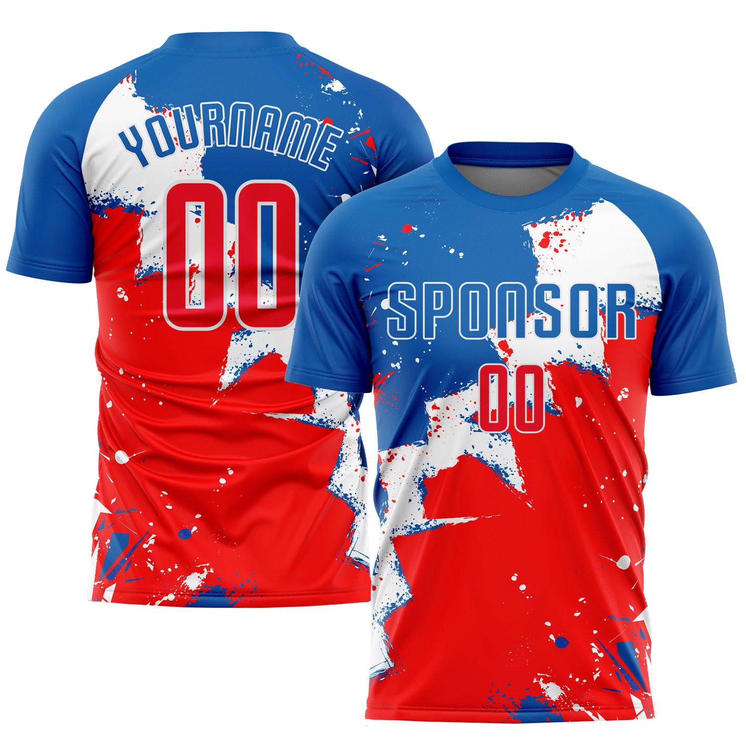 Royal Red White Sublimation Soccer Jersey - Customizable Team Uniform Custom Royal Red-White Sublimation Soccer Uniform Jersey