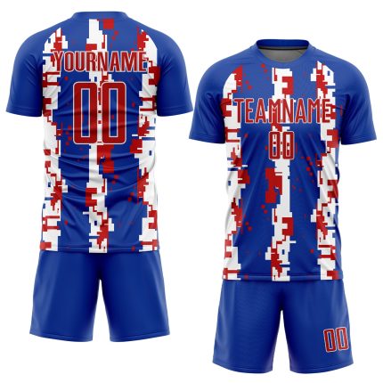 Custom Red White Soccer Jersey Sublimation Uniform - Style 8248 Custom Royal Red-White Sublimation Soccer Uniform Jersey