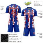 Custom Red White Soccer Jersey Sublimation Uniform - Style 8248 Custom Royal Red-White Sublimation Soccer Uniform Jersey