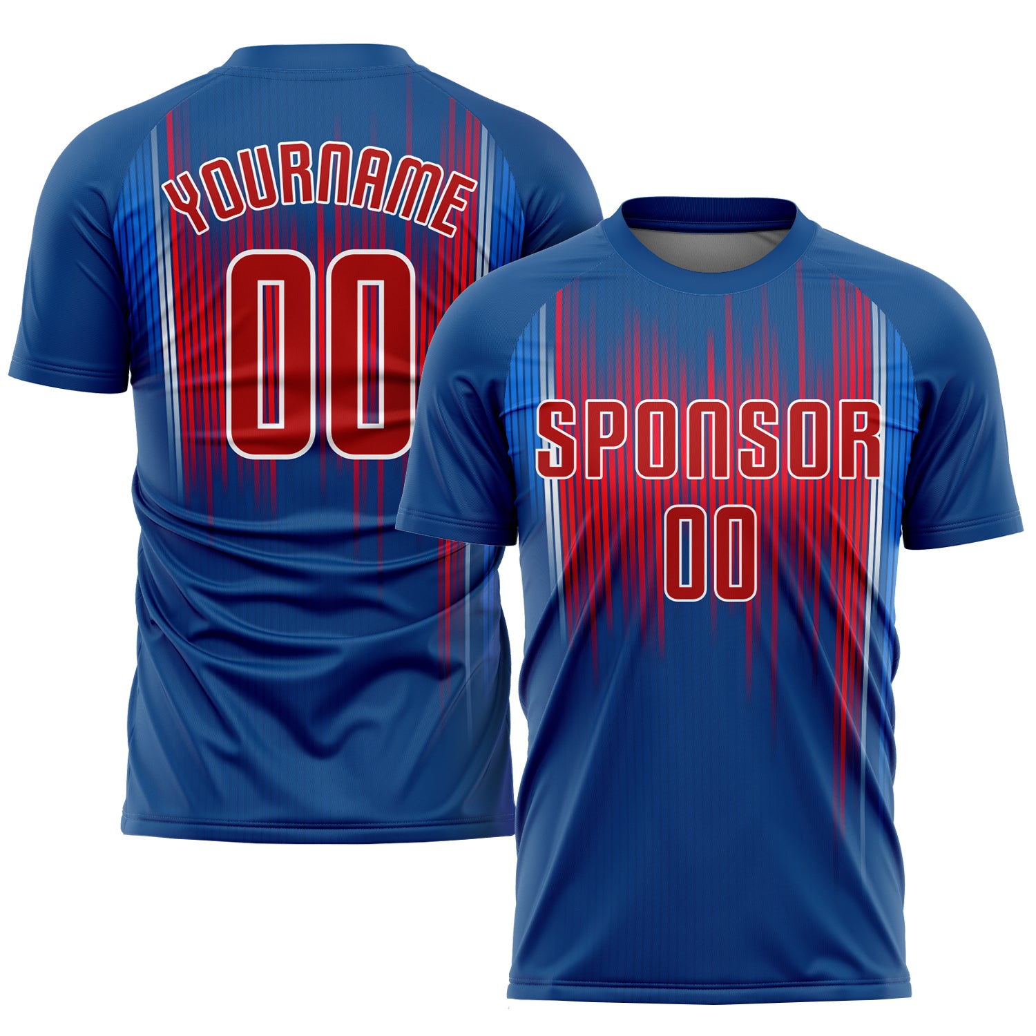 Custom Sublimation Soccer Jersey Royal Red-White Style 9177 for Team Uniforms Custom Royal Red-White Sublimation Soccer Uniform