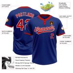 Custom Royal Red-White Unisex Softball Jersey - Two-Button Design, Soft Fabric for Comfort and Performance Custom Royal Red-White